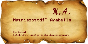 Matriszottó Arabella névjegykártya